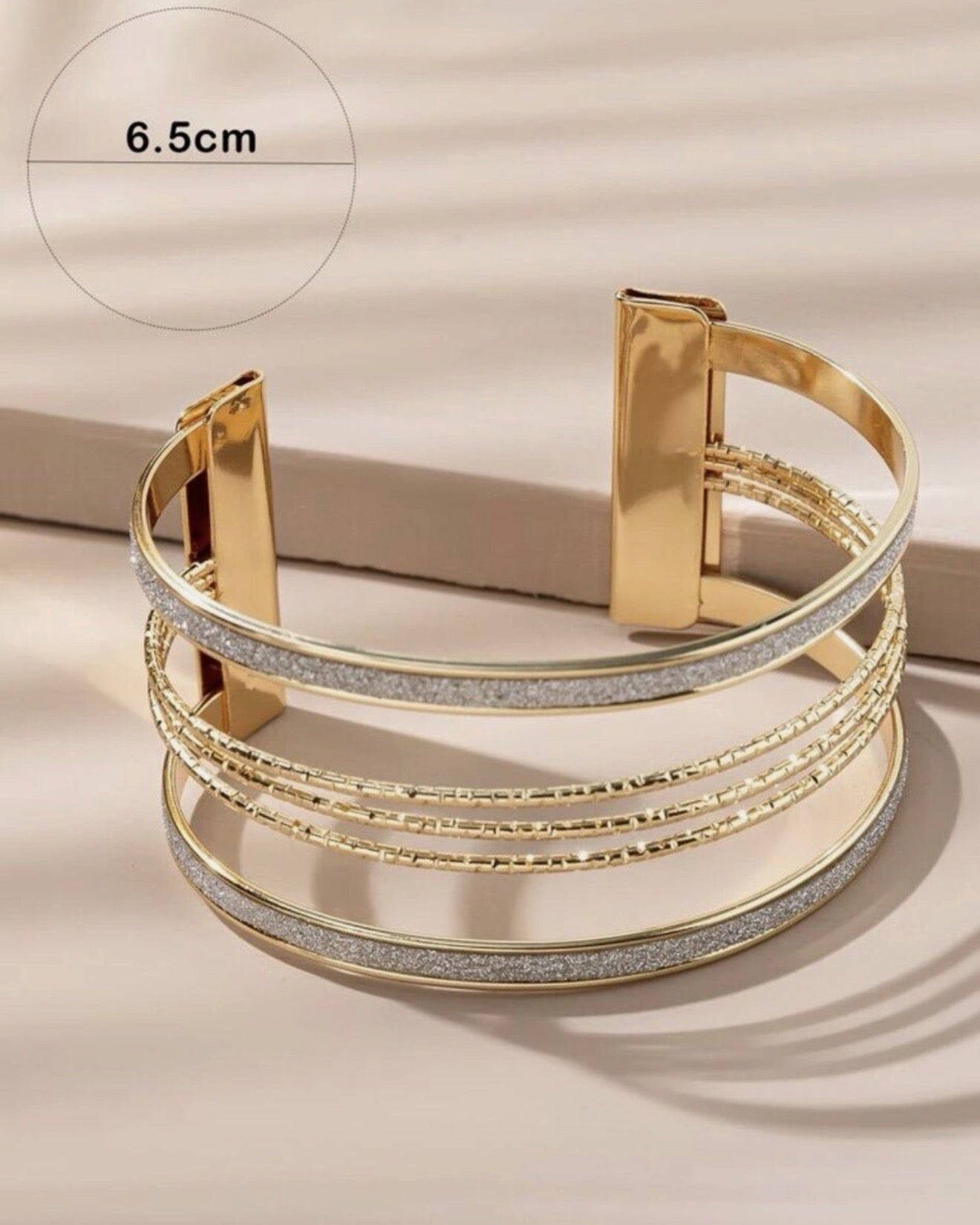 Bracelet Jonc Rigide Ouvert Or Doré Bijoux Femme Métallique Métal Neuf Tendance